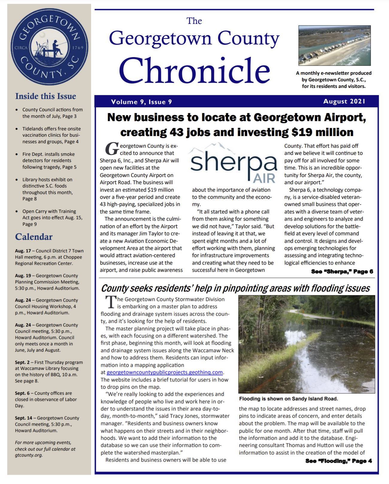 Image of front page of newsletter