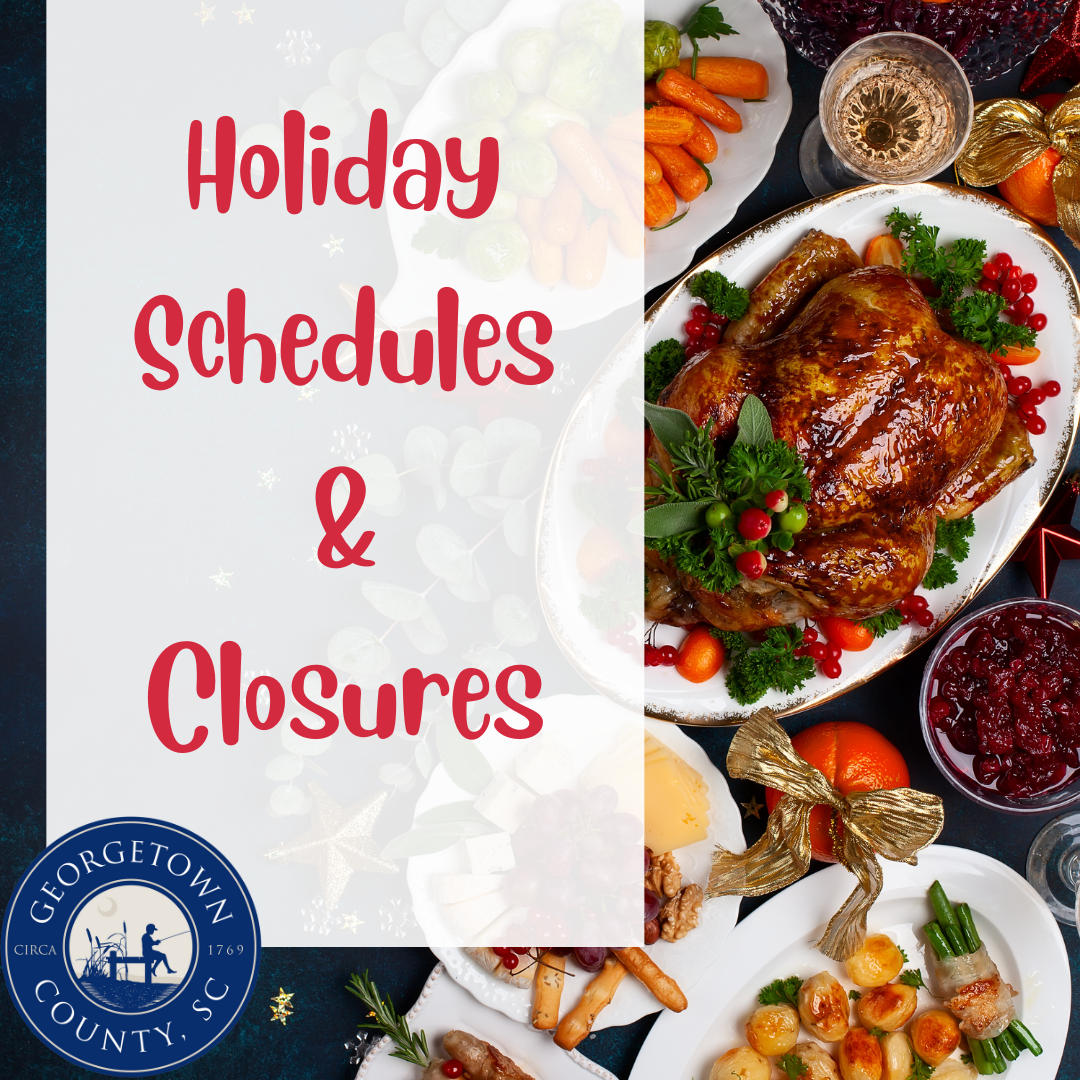 Image of a holiday meal spread across a table with text reading 