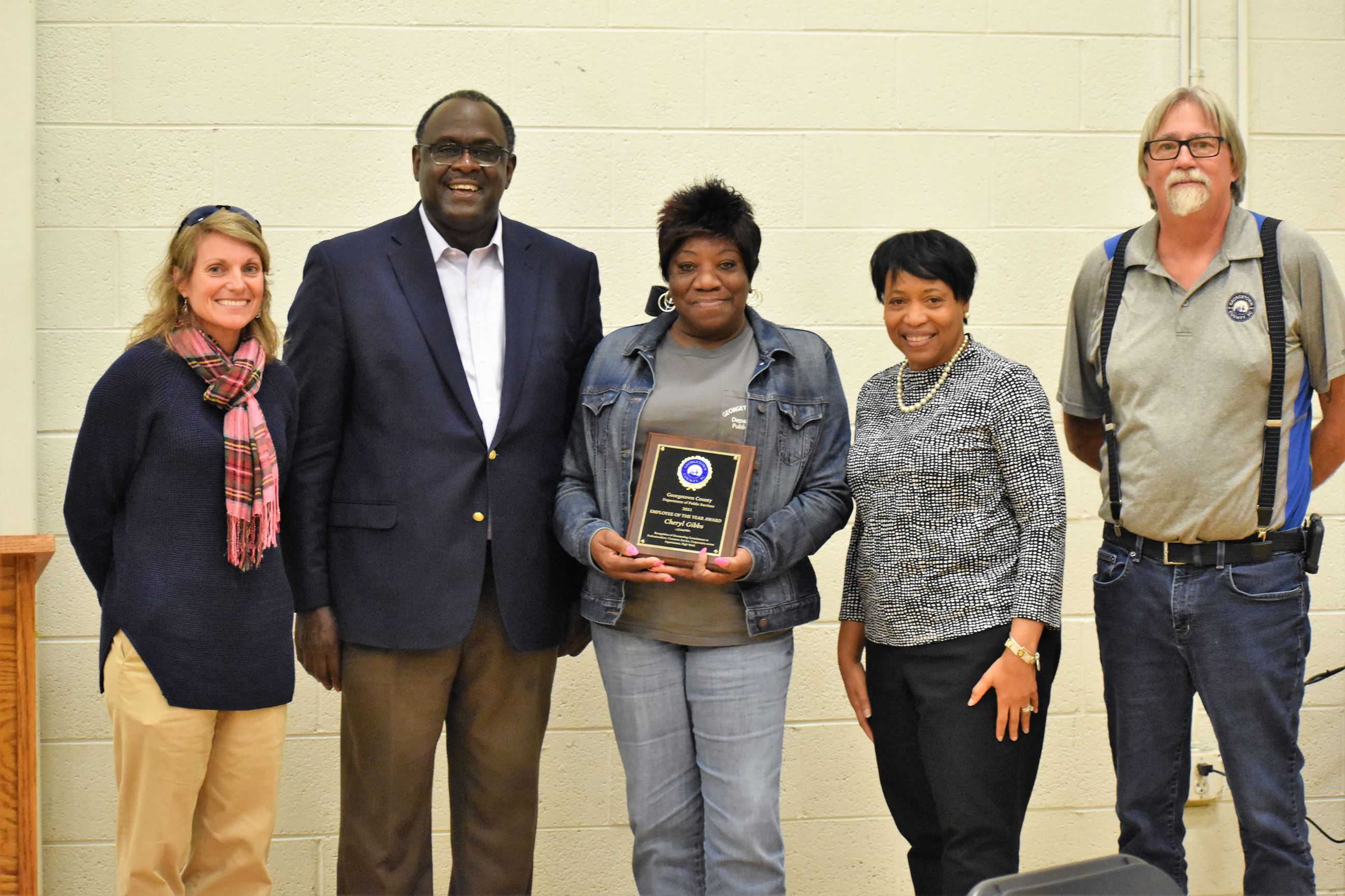 From left are Jones, Ray Funnye, Gibbs, Angela Christian and Donny Cummings.