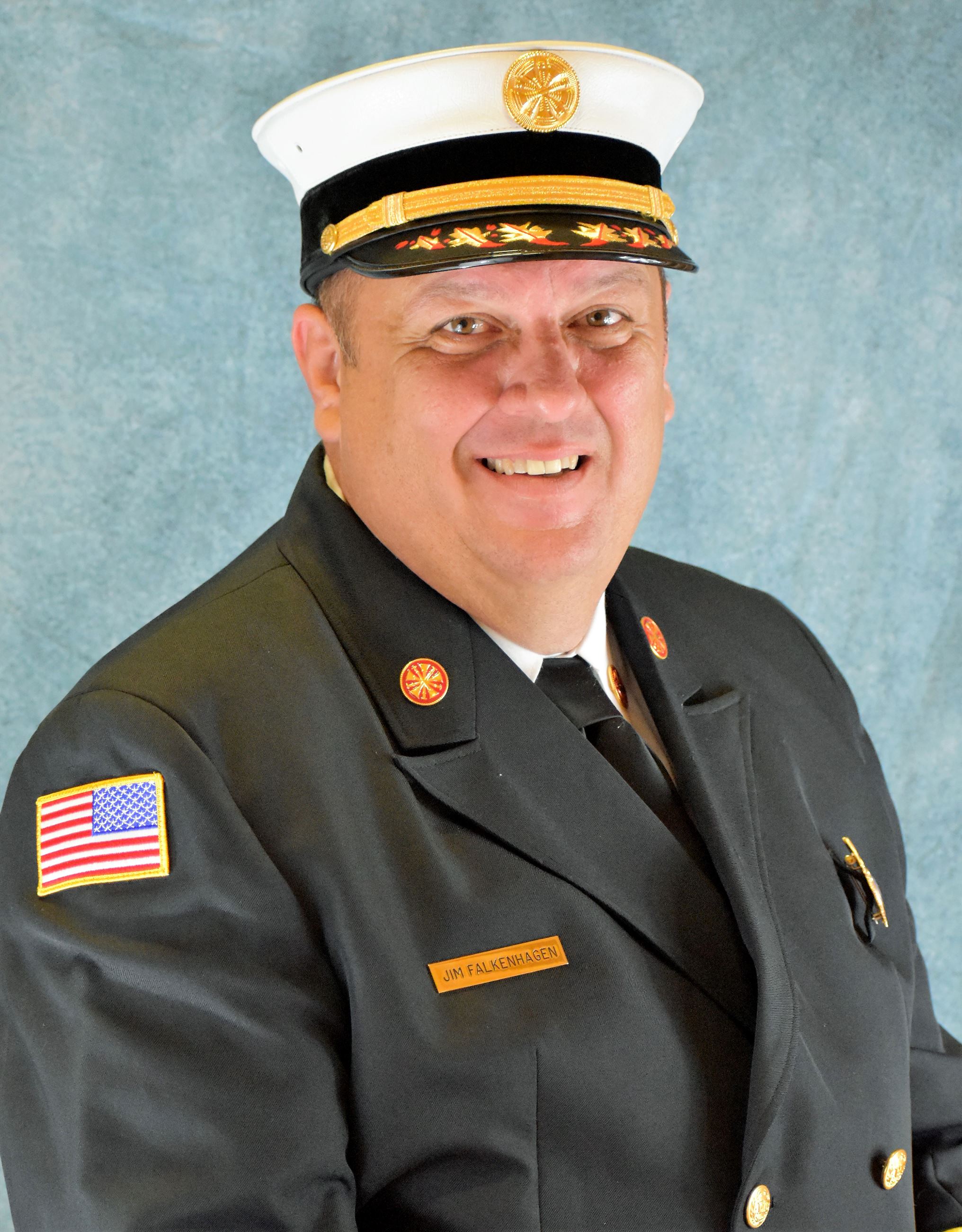 Jim Falkenhagen, Georgetown County Fire EMS Chief, appears in a headshot wearing his dress uniform.