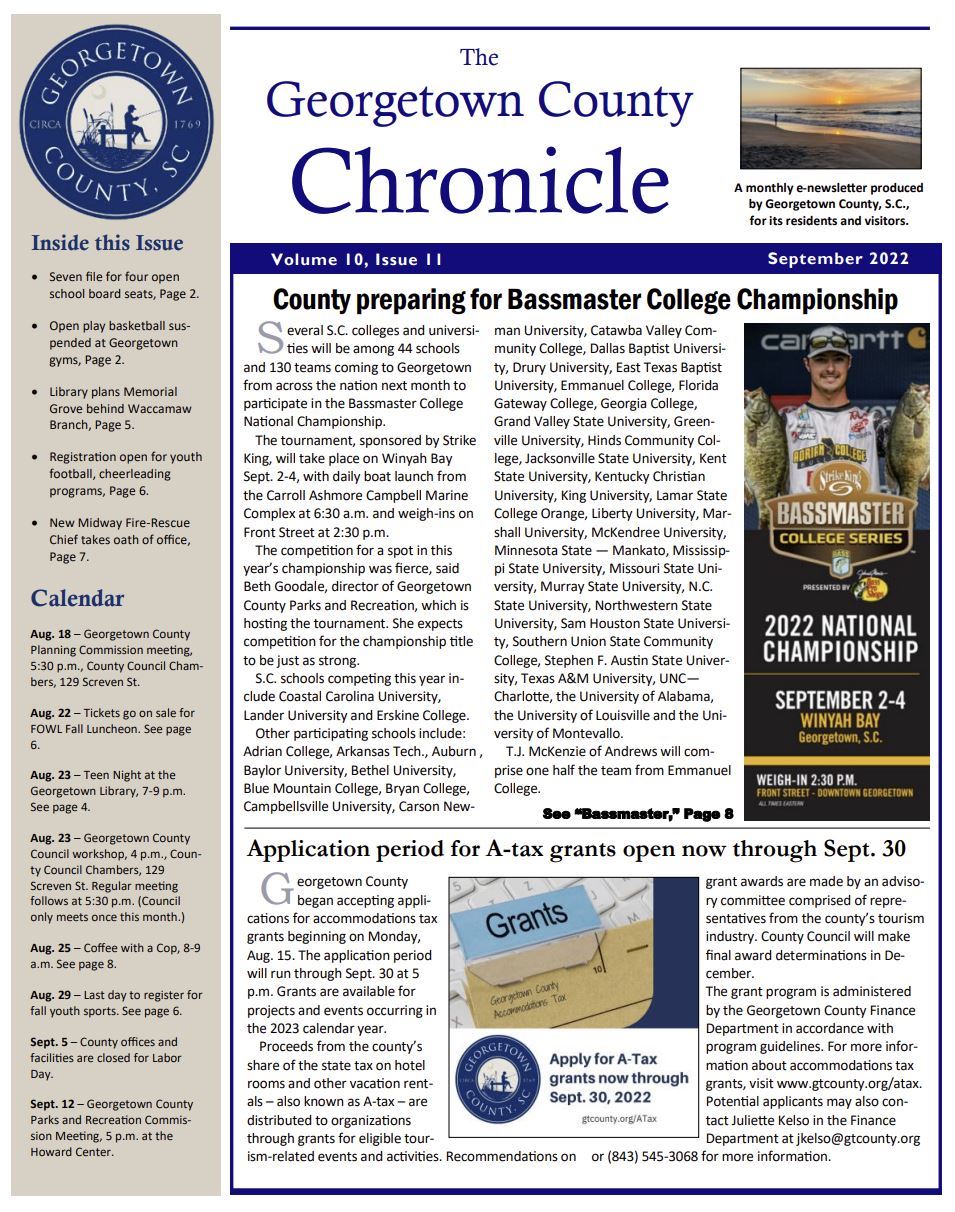 Image of front page of Aug. 22 newsletter