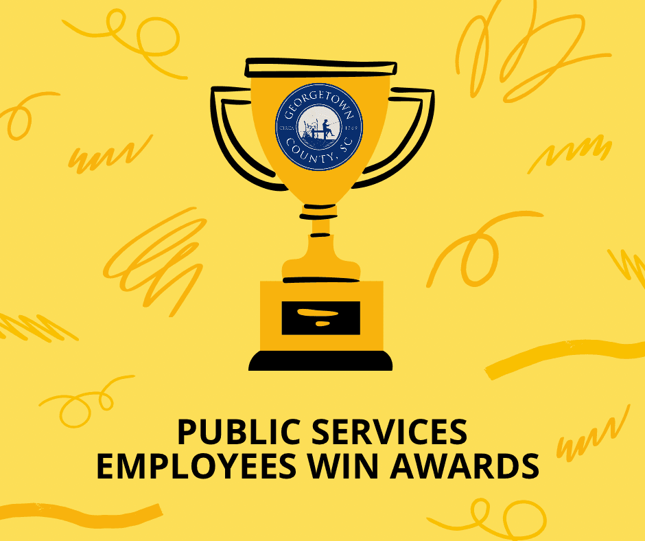 A trophy with the Georgetown County logo on it, and the words 