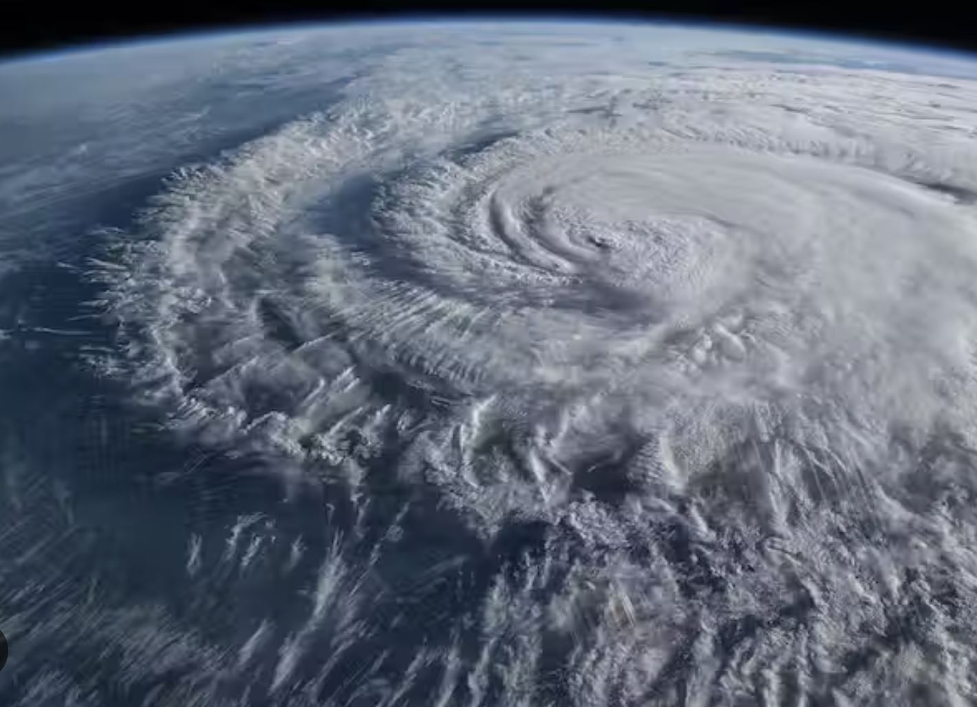 Image of a hurricane from space.