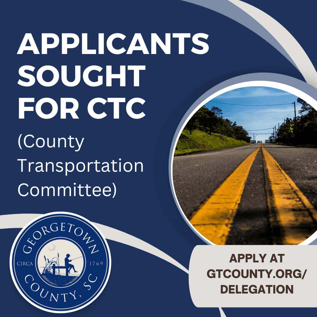 Blue and White image with a picture of a highway stating applicants for CTC are sought
