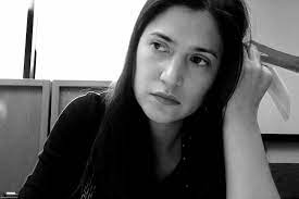 black and white portrait of Mari Crabtree