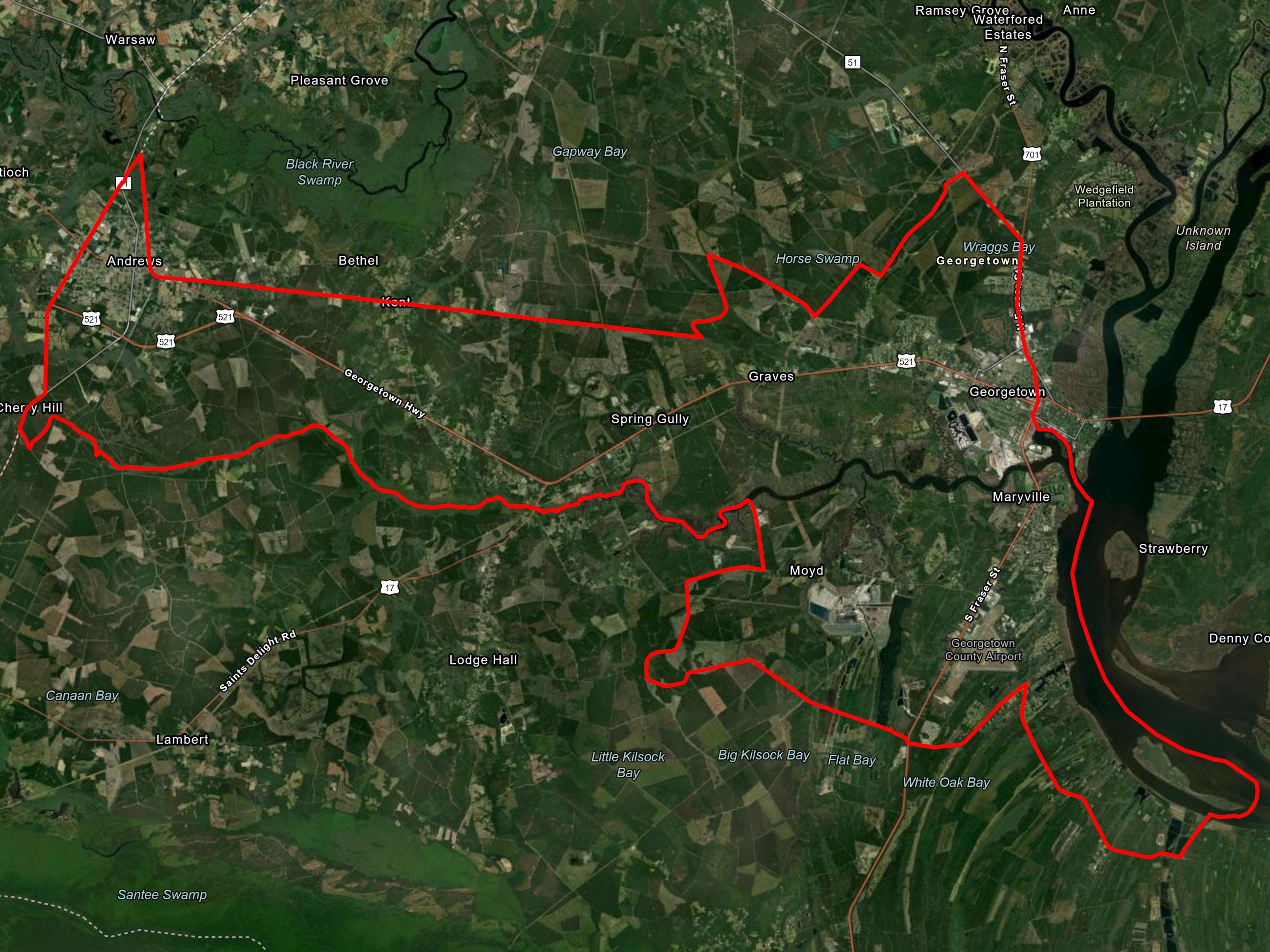 A map of the census tracts eligible for the Brownfields Assessment Grant.